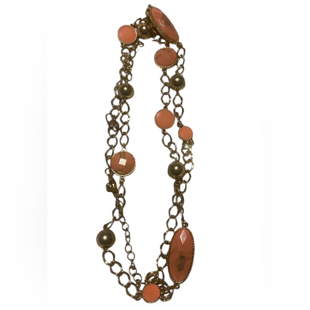 Peach Extra Long Costume Necklace #9202